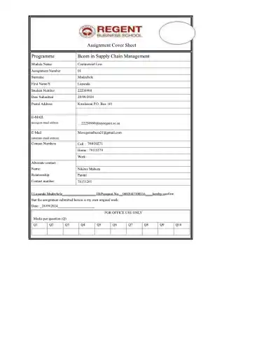 Commercial Law Assignment 1-1 - Page 1 preview image