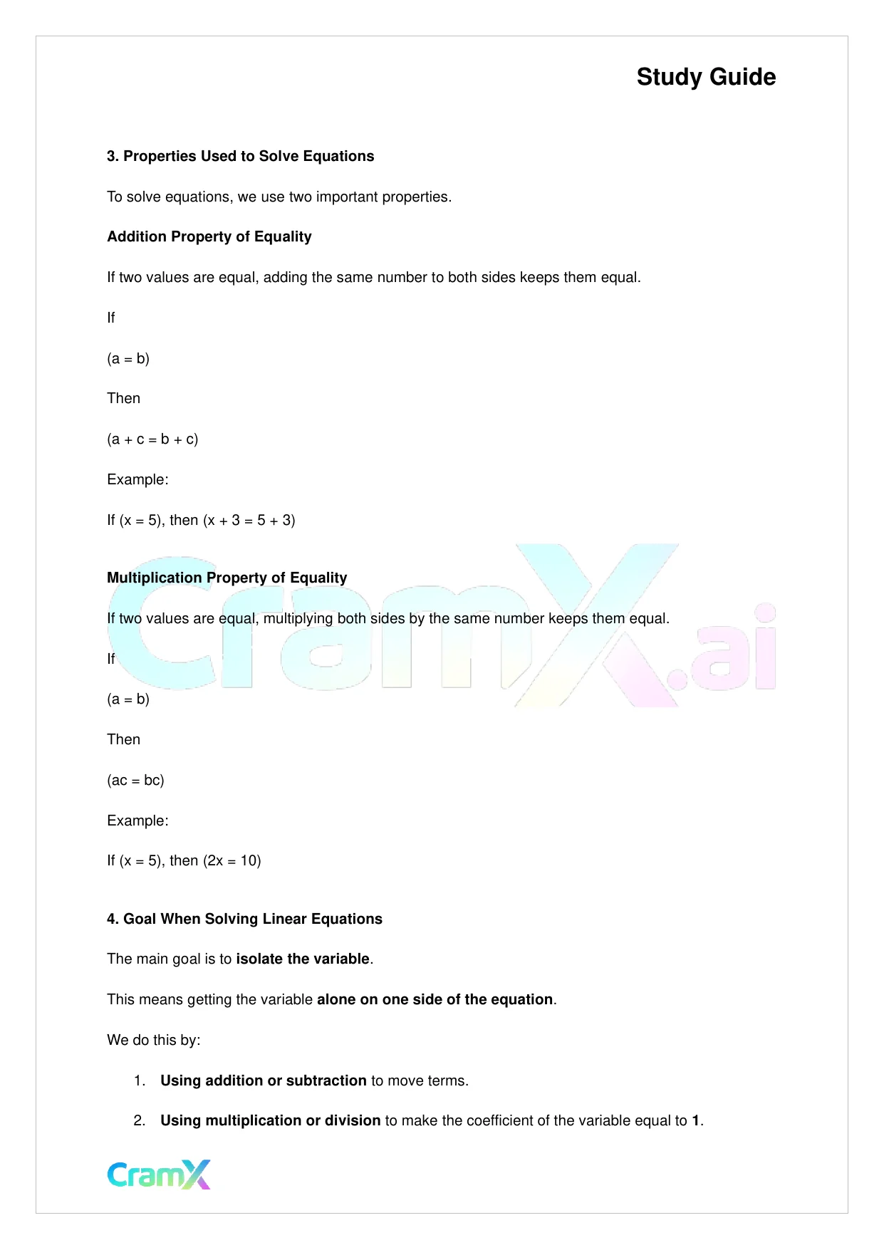 Algebra II - Linear Sentences in One Variable - Page 2 preview image
