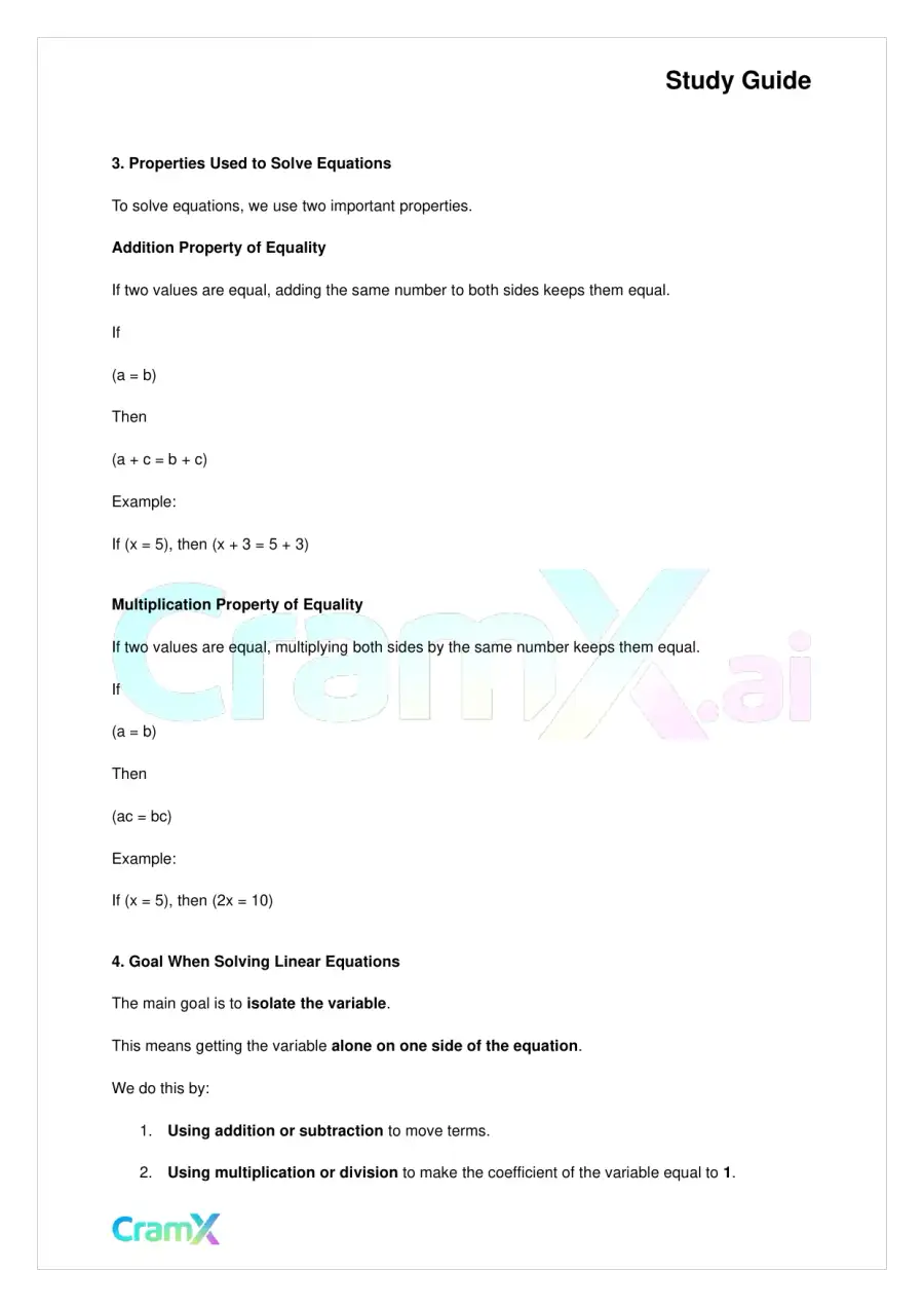 Algebra II - Linear Sentences in One Variable, page 2