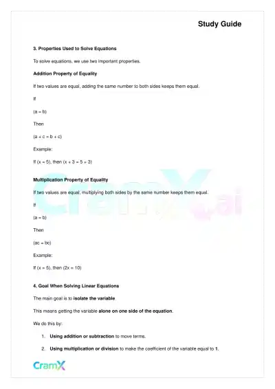 Algebra II - Linear Sentences in One Variable - Page 2 preview image