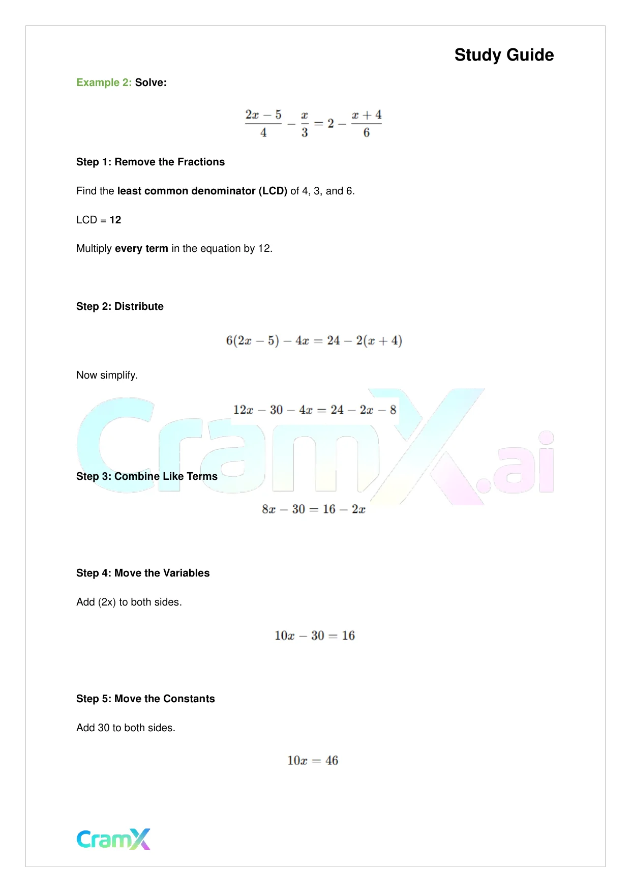 Algebra II - Linear Sentences in One Variable - Page 4 preview image