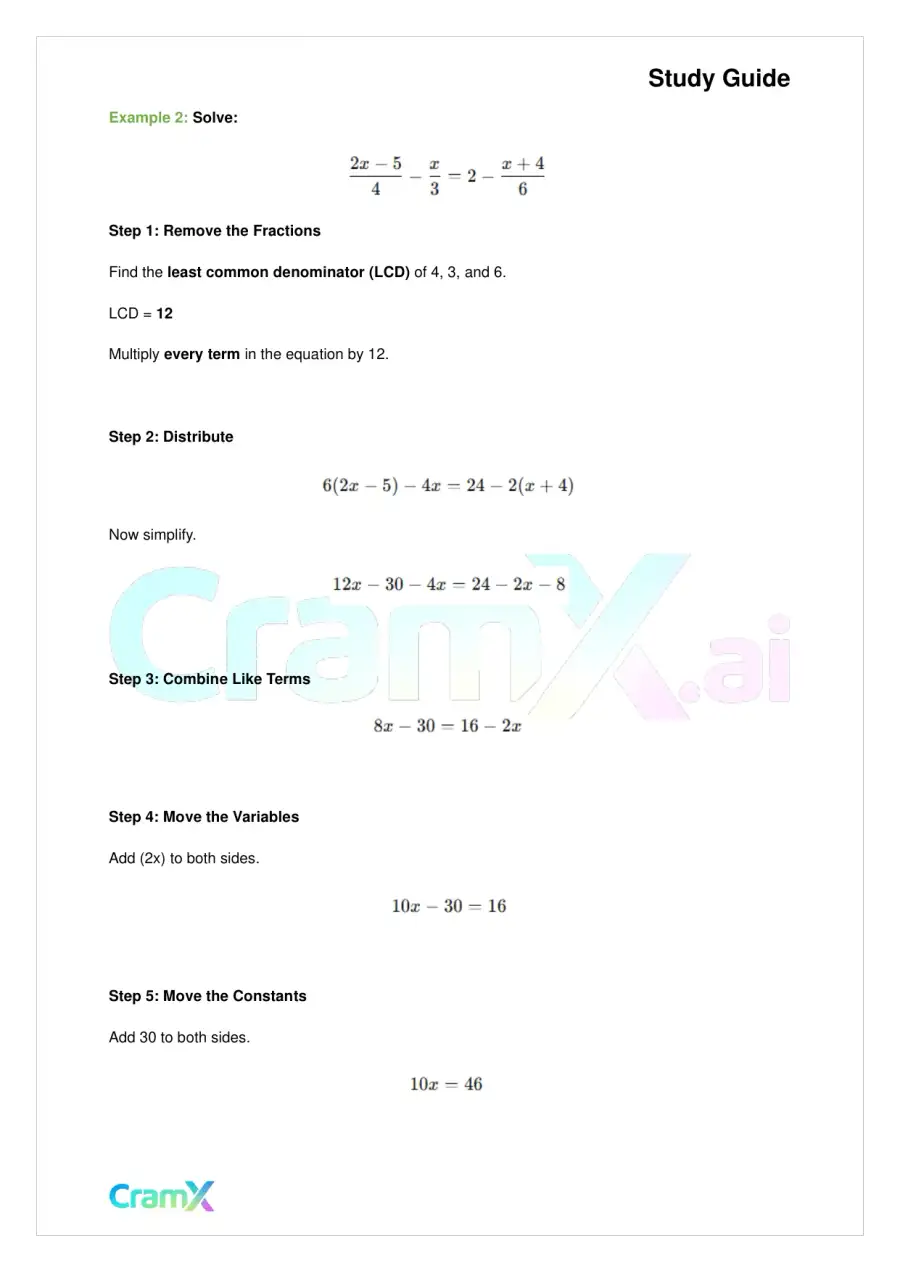 Algebra II - Linear Sentences in One Variable, page 4