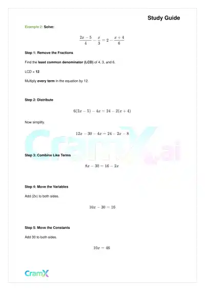 Algebra II - Linear Sentences in One Variable - Page 4 preview image