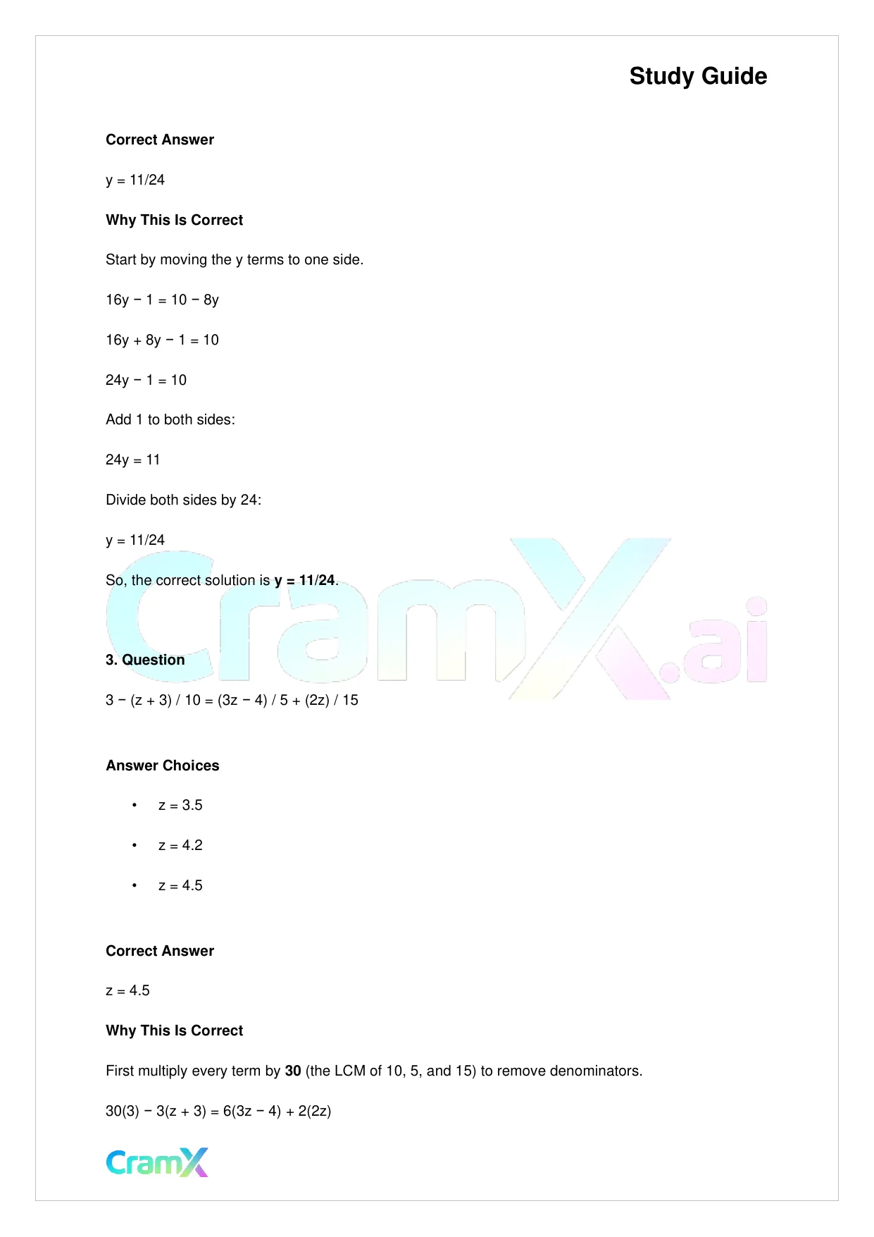 Algebra II - Linear Sentences in One Variable - Page 7 preview image