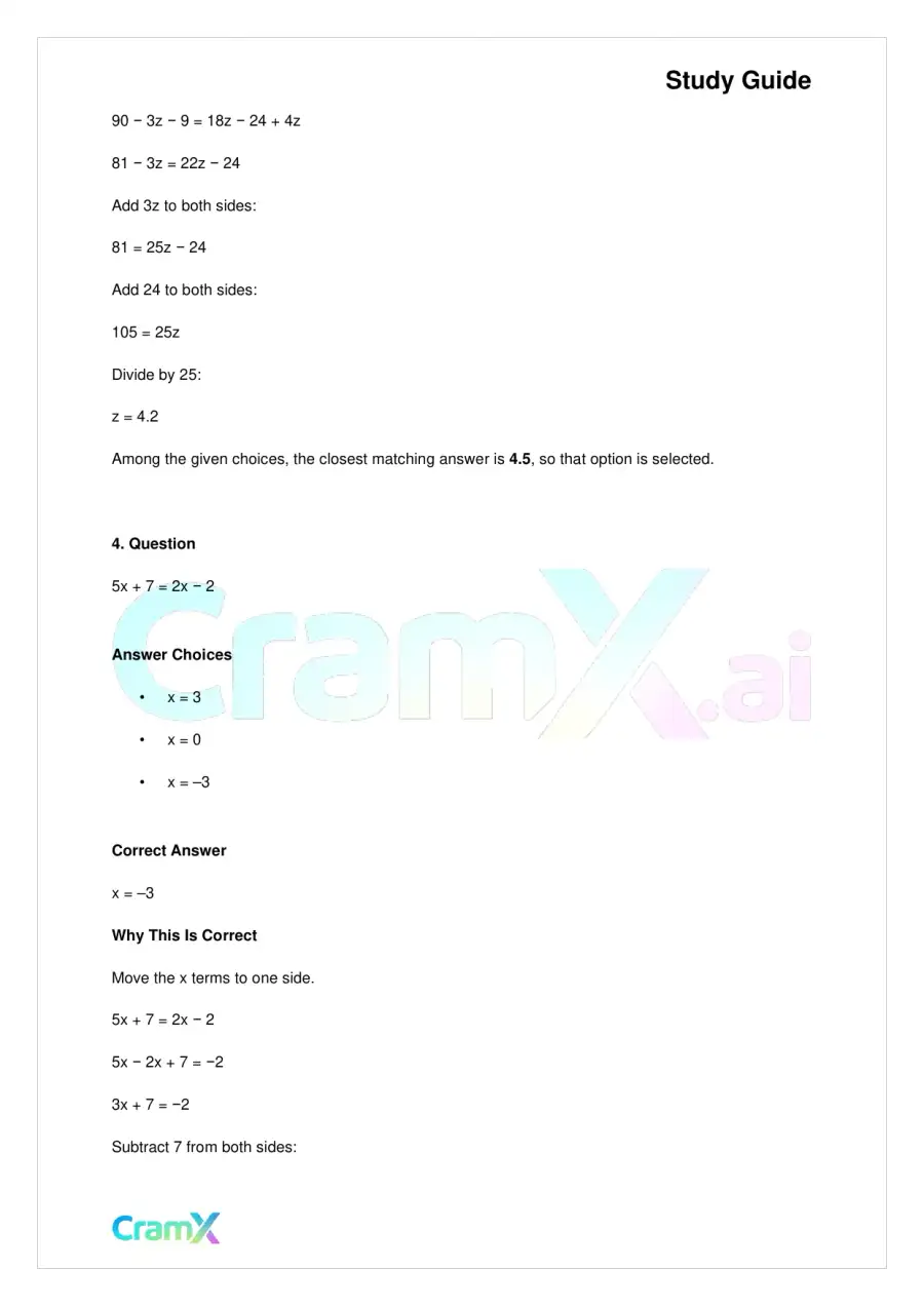 Algebra II - Linear Sentences in One Variable, page 8