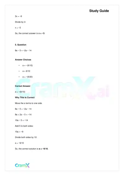 Algebra II - Linear Sentences in One Variable - Page 9 preview image