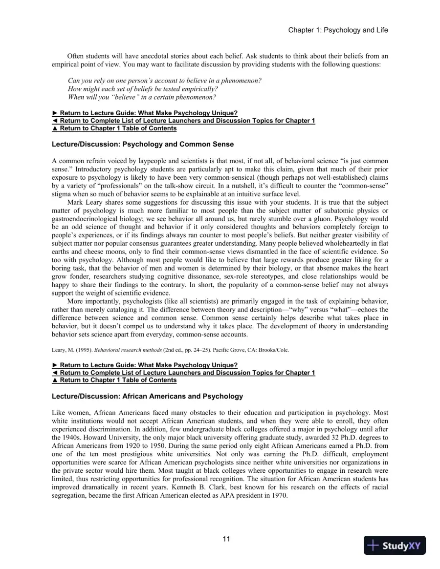 Lecture Notes For Psychology And Life, 20th Edition, page 12