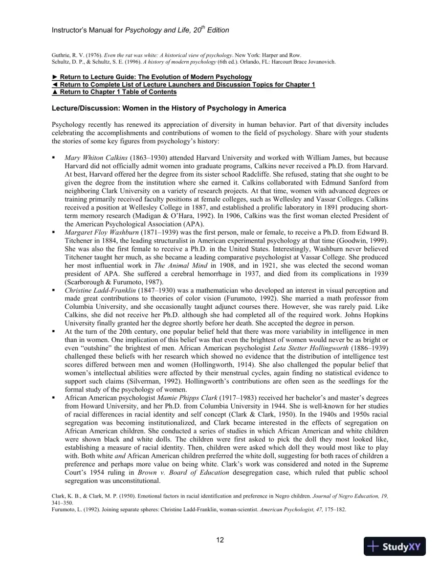 Lecture Notes For Psychology And Life, 20th Edition, page 13
