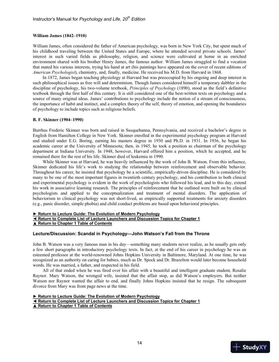 Lecture Notes For Psychology And Life, 20th Edition, page 15