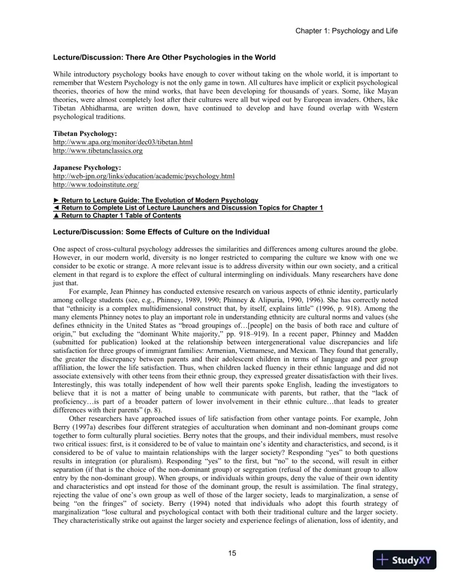 Lecture Notes For Psychology And Life, 20th Edition, page 16