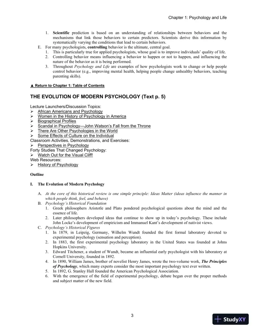 Lecture Notes For Psychology And Life, 20th Edition, page 4