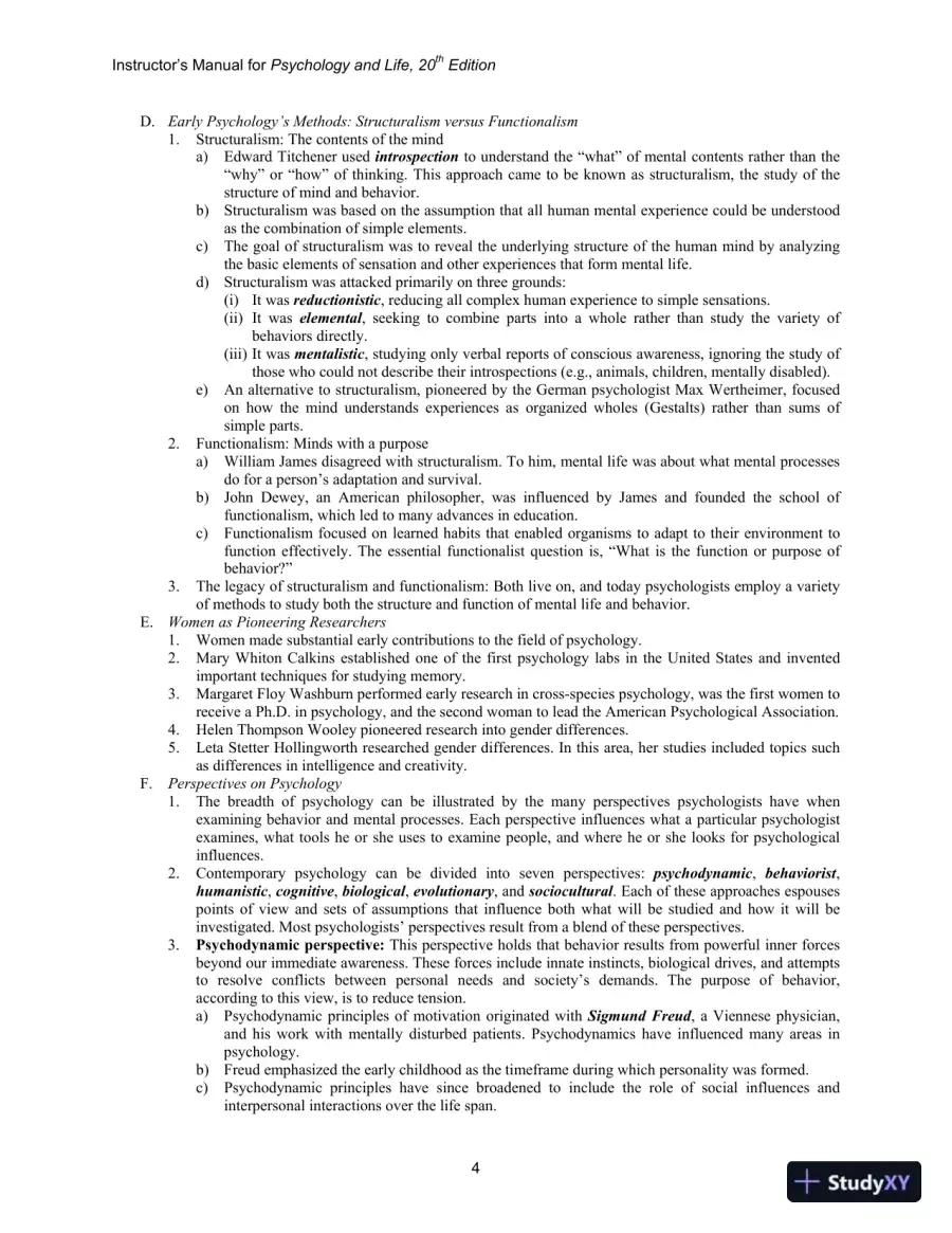 Lecture Notes For Psychology And Life, 20th Edition, page 5