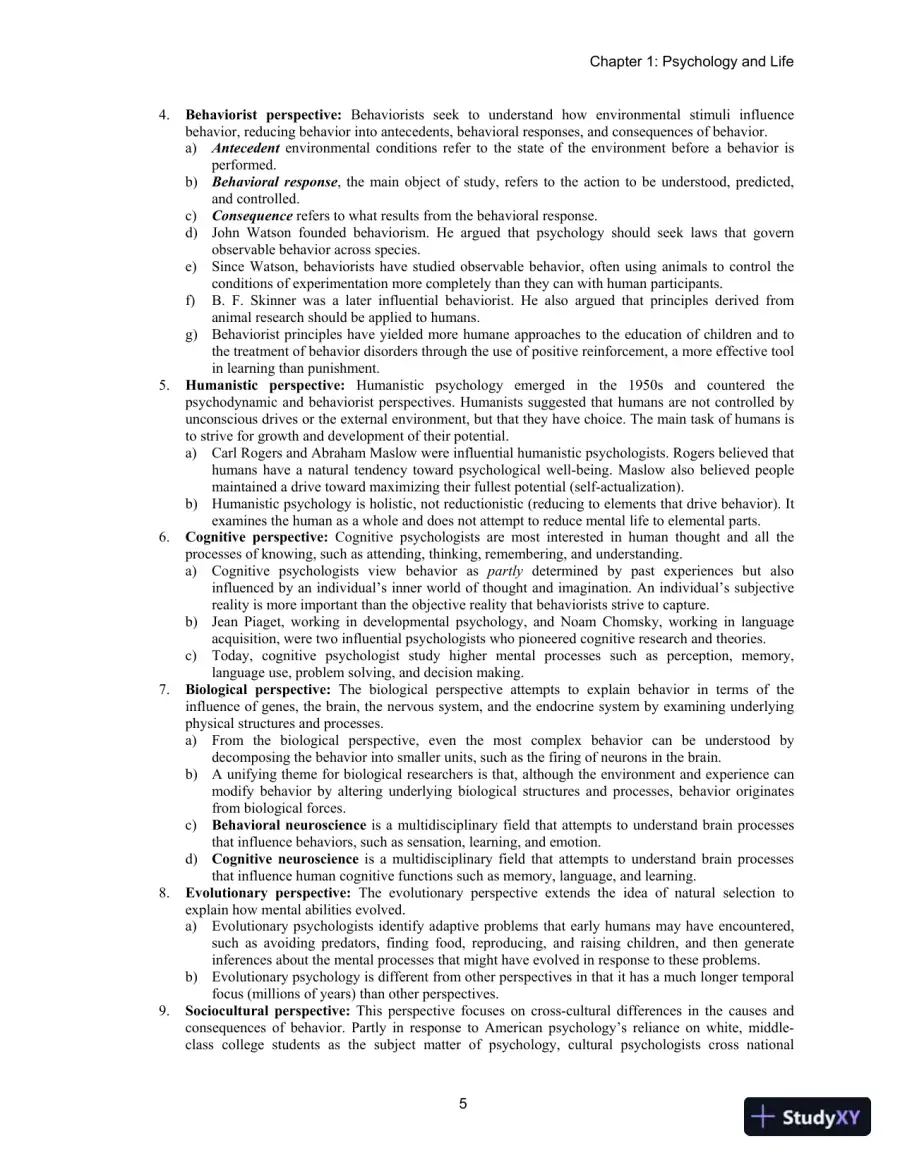 Lecture Notes For Psychology And Life, 20th Edition, page 6