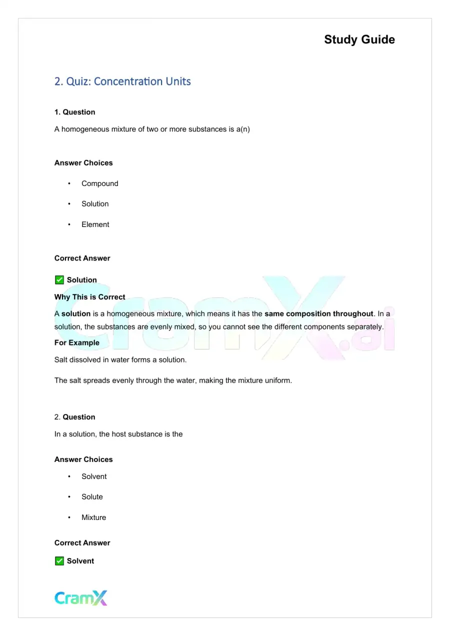 Chemistry - Solutions, page 6