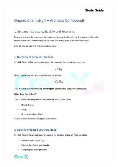 Organic Chemistry II - Aromatic Compounds - Page 1 preview image