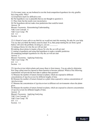 Test Bank For Biological Science 6th Edition Test Bank - Page 10 preview image