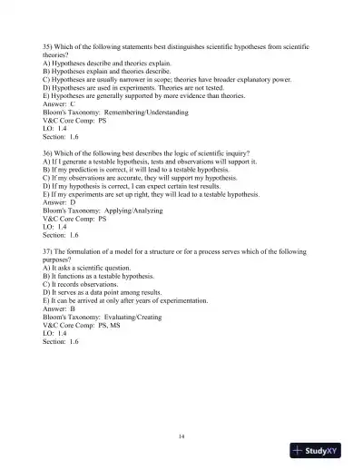 Test Bank For Biological Science 6th Edition Test Bank - Page 15 preview image