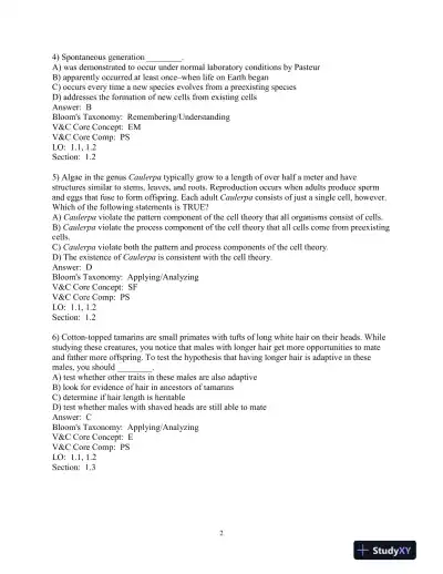 Test Bank For Biological Science 6th Edition Test Bank - Page 3 preview image