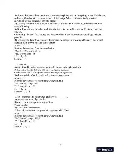 Test Bank For Biological Science 6th Edition Test Bank - Page 6 preview image