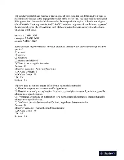Test Bank For Biological Science 6th Edition Test Bank - Page 8 preview image
