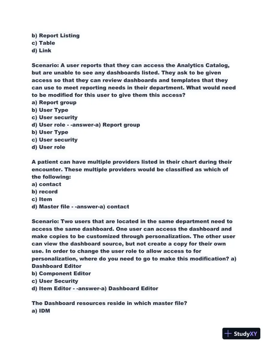2023-2024 COG170 Cogito Epic Training Fundamentals Practice Exam with Answers (198 Solved Questions), page 10