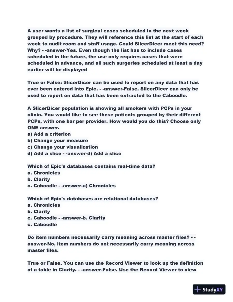 2023-2024 COG170 Cogito Epic Training Fundamentals Practice Exam with Answers (198 Solved Questions), page 6