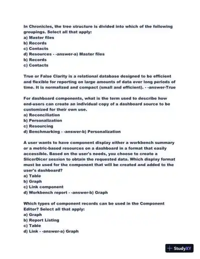 2023-2024 COG170 Cogito Epic Training Fundamentals Practice Exam with Answers (198 Solved Questions) - Page 9 preview image