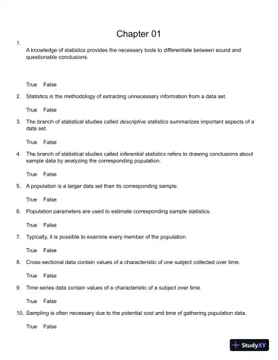 Business Statistics: Communicating with Numbers 2nd Edition Test Bank - Page 1 preview image