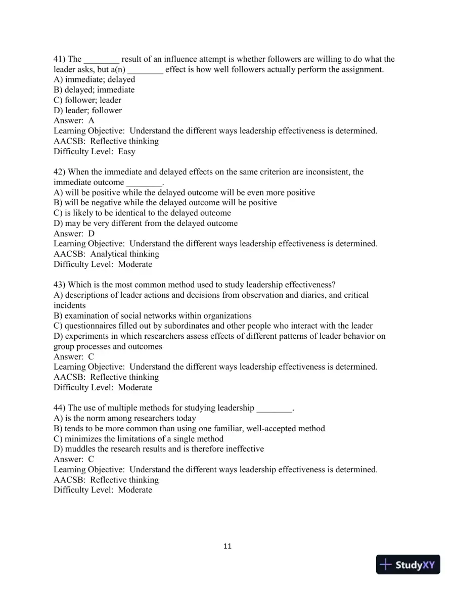 Test Bank for Leadership in Organizations, 9th Edition, page 12