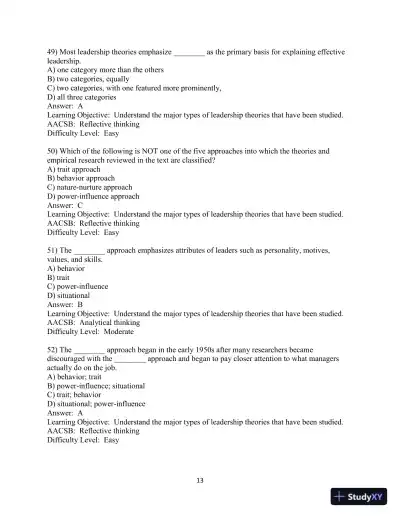 Test Bank for Leadership in Organizations, 9th Edition - Page 14 preview image