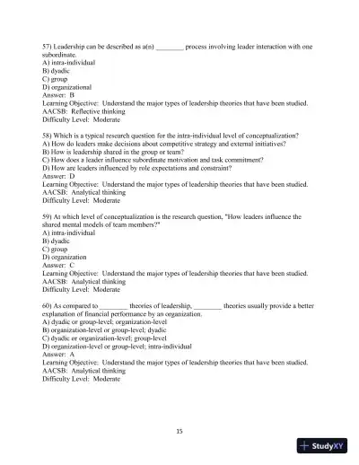 Test Bank for Leadership in Organizations, 9th Edition - Page 16 preview image