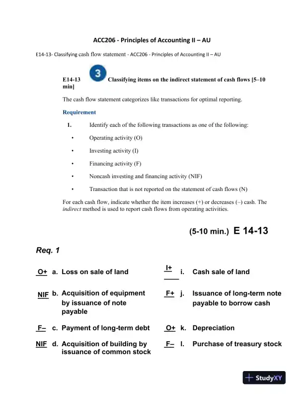 ACC206 - Principles of Accounting II � AU - Page 1 preview image