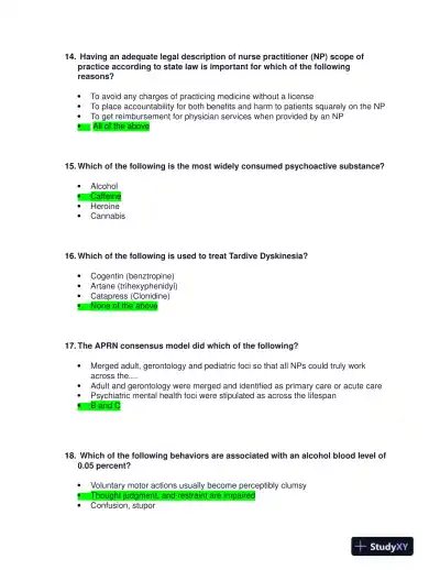 NRNP6675 Neurology Week 6 Midterm Exam With Answers (100 Solved Questions) - Page 5 preview image