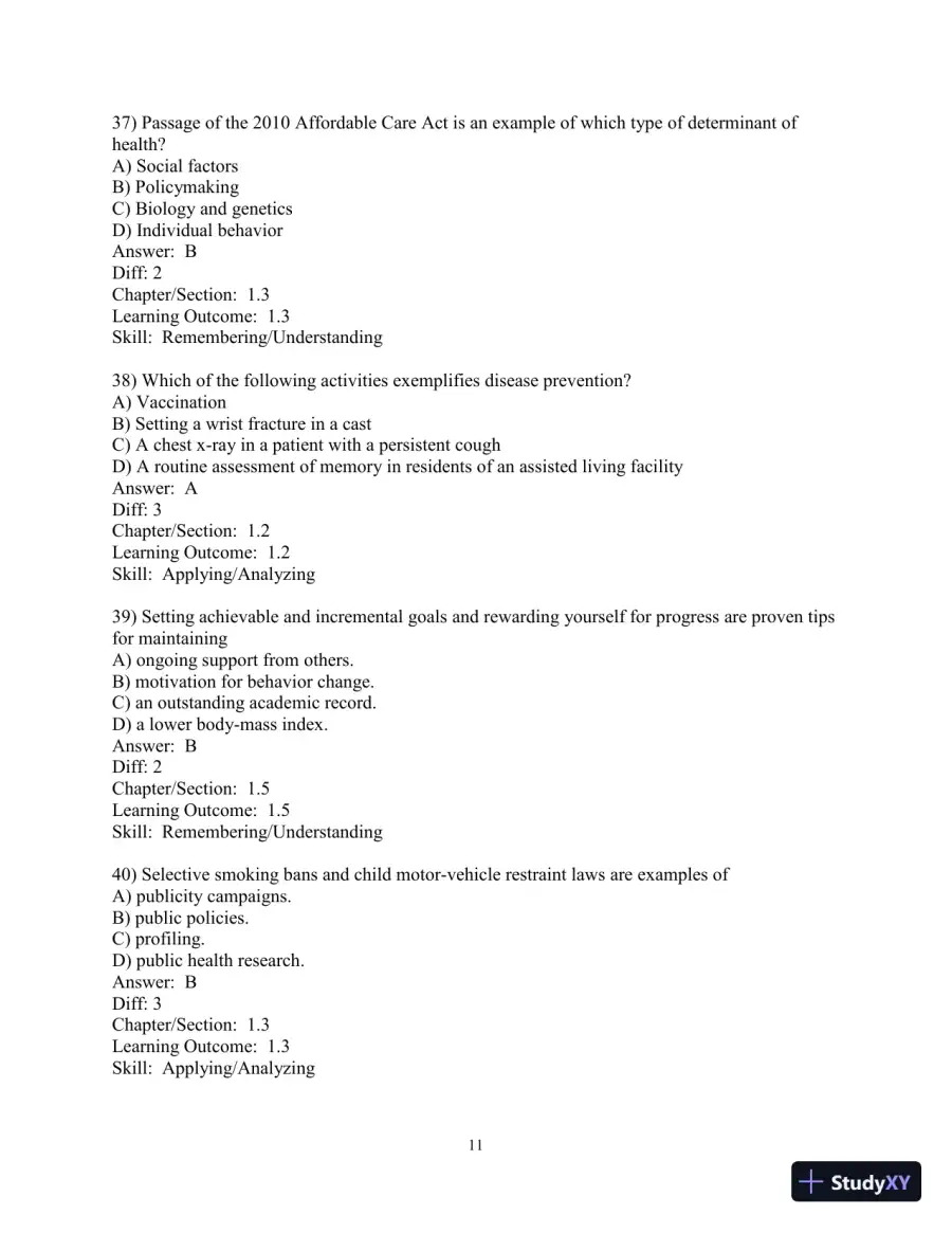 Test Bank for Access To Health, 15th Edition, page 12