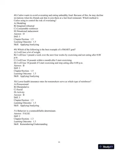 Test Bank for Access To Health, 15th Edition - Page 15 preview image