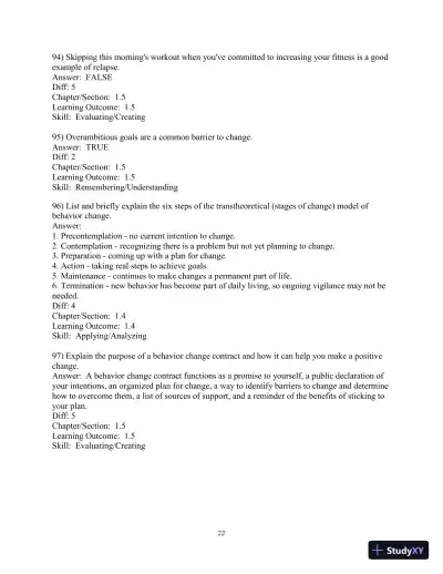 Test Bank for Access To Health, 15th Edition - Page 23 preview image