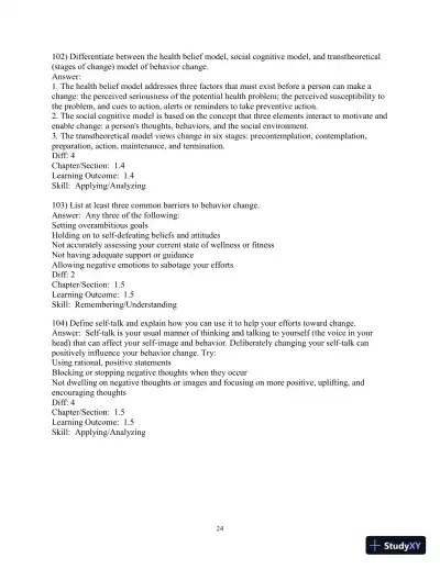 Test Bank for Access To Health, 15th Edition - Page 25 preview image