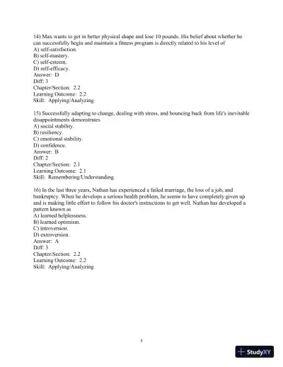 Test Bank for Access To Health, 15th Edition - Page 30 preview image