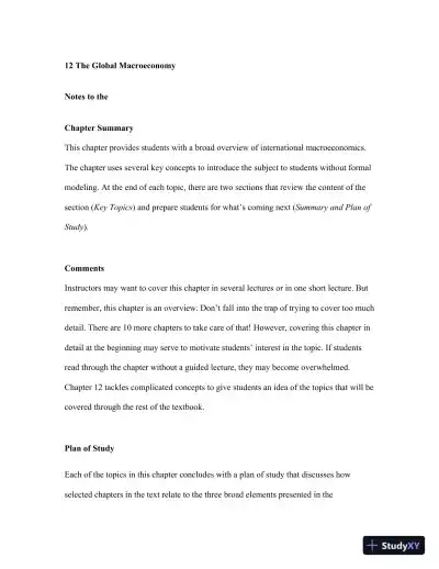 Solution Manual for International Macroeconomics, 4th Edition - Page 1 preview image