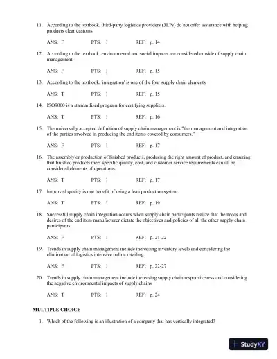 Test Bank For Principles Of Supply Chain Management: A Balanced Approach, 3rd Edition - Page 3 preview image