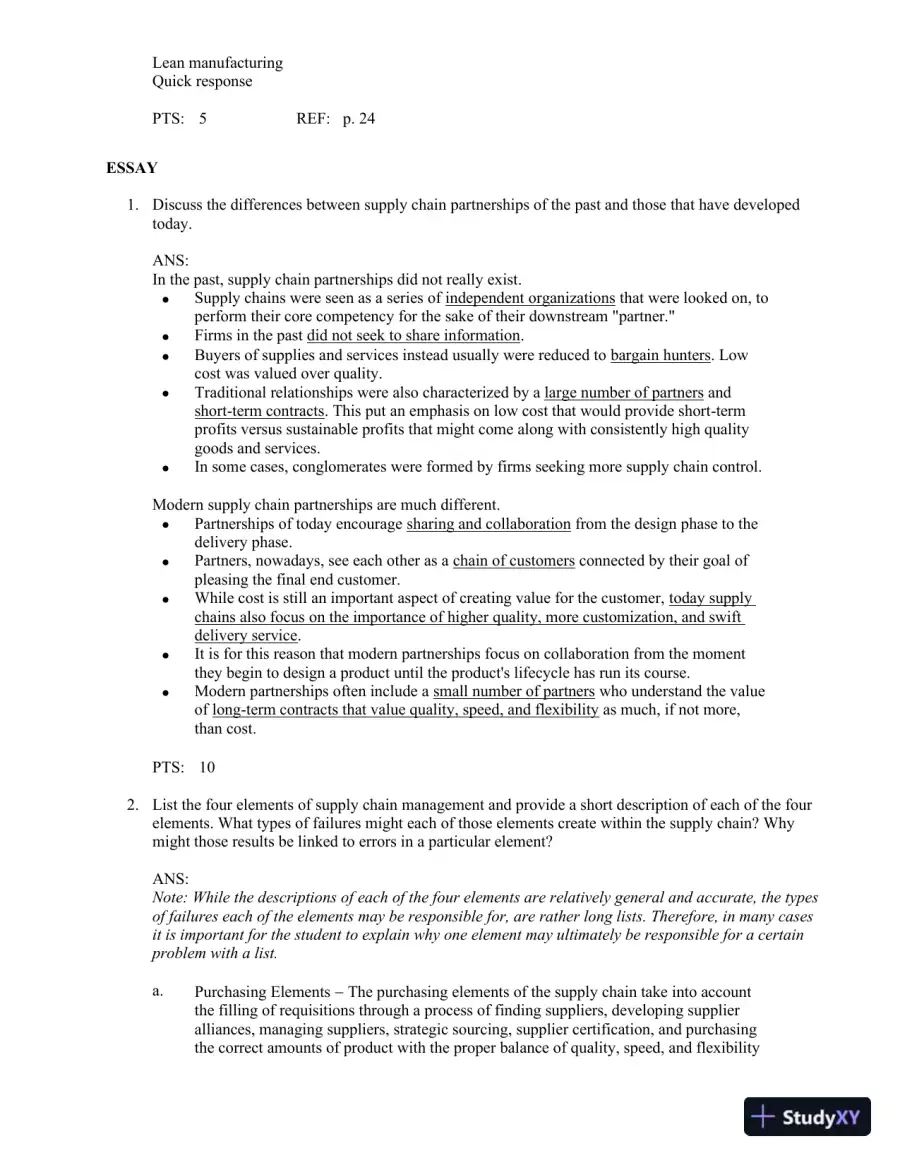 Test Bank For Principles Of Supply Chain Management: A Balanced Approach, 3rd Edition, page 9