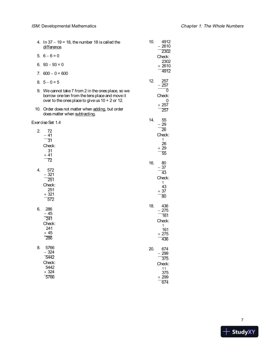 Solution Manual for Developmental Mathematics, 4th Edition, page 11