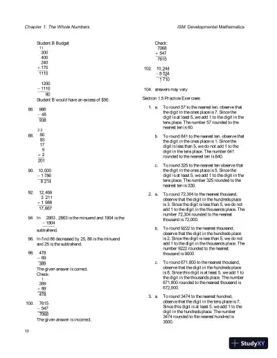 Solution Manual for Developmental Mathematics, 4th Edition - Page 14 preview image