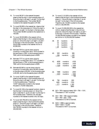 Solution Manual for Developmental Mathematics, 4th Edition - Page 16 preview image
