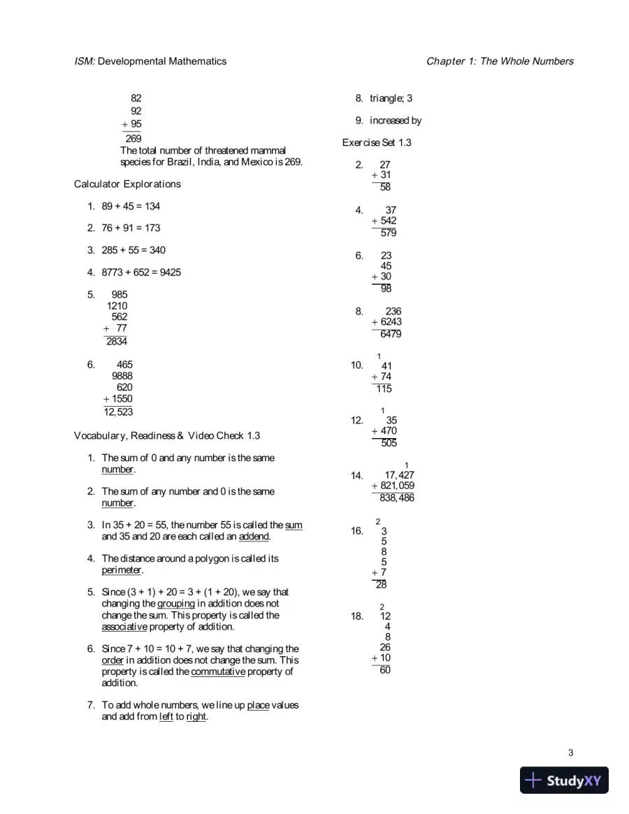 Solution Manual for Developmental Mathematics, 4th Edition, page 7