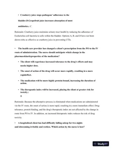 2023 HESI RN Fundamentals Exam Question and Study Guide With Answers (75 Solved Questions) - Page 10 preview image