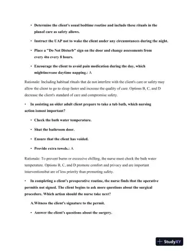 2023 HESI RN Fundamentals Exam Question and Study Guide With Answers (75 Solved Questions) - Page 11 preview image