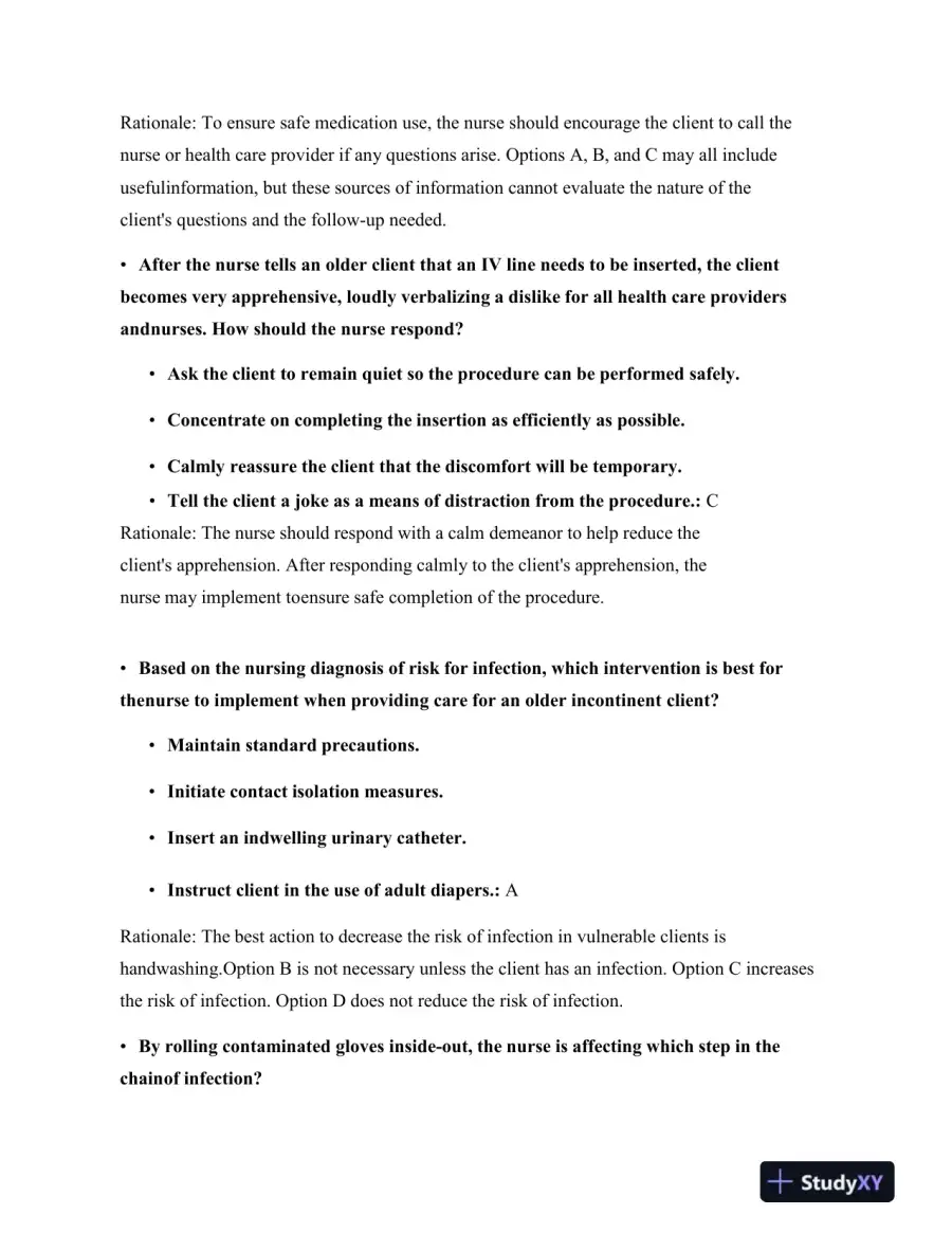 2023 HESI RN Fundamentals Exam Question and Study Guide With Answers (75 Solved Questions), page 4