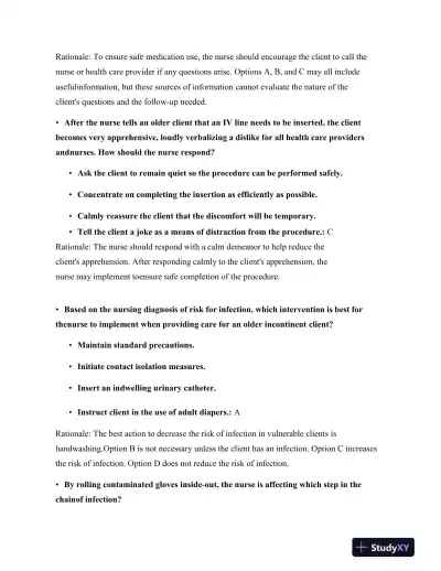 2023 HESI RN Fundamentals Exam Question and Study Guide With Answers (75 Solved Questions) - Page 4 preview image