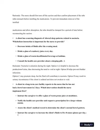 2023 HESI RN Fundamentals Exam Question and Study Guide With Answers (75 Solved Questions) - Page 6 preview image